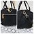PRADA Borsa Boston Tessuto Nera a Due Vie Nero - vista 5