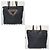 Borsa tote in nylon tessuto con logo grommet PRADA nero/oro D'oro - vista 4