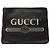 Clutch in pelle nera media con logo Gucci Nero