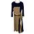 Autre Marque VESTIDO DE PLEATS EN PANELES ELENDEEK Azul Beige Dorado Azul marino