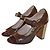 Décolleté Pointed Toe Bicolore Rochas Marrone Beige Vernice 38 IT