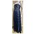 Vera Wang Abendkleid aus blauer Spitze mit Satinverzierung - Ansicht 3