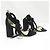 Autre Marque Sandali con tacco chunky in suede con lacci FOXEY Nero - vista 3