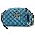 Borsa a spalla trapuntata Gucci GG Marmont con catena Blu Blu navy