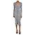 Baum und Pferdgarten Schwarz-weißer melange Rippstrick-Midi-Kleid - Größe XS
