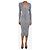 Baum und Pferdgarten Schwarz-weißer melange Rippstrick-Midi-Kleid - Größe XS - Ansicht 3