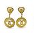 ORECCHINI VINTAGE CHANEL 1989 A PENDA LOGO CC DI CASTELLANE D'oro