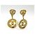 ORECCHINI VINTAGE CHANEL 1989 A PENDA LOGO CC DI CASTELLANE D'oro - vista 4
