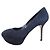 Autre Marque Décolleté in suede con plateau Sergio Rossi Blu Blu navy - vista 2