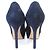 Autre Marque Décolleté in suede con plateau Sergio Rossi Blu Blu navy - vista 6