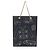 Bolsa Tote CHANEL Icon Preta Azul Marinho Branca Couro Lona Preto Branco