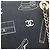 Bolsa Tote CHANEL Icon Preta Azul Marinho Branca Couro Lona Preto Branco - vista 6