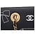 Bolsa Tote CHANEL Icon Preta Azul Marinho Branca Couro Lona Preto Branco - vista 9
