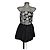 Vestido mini Luisa Spagnoli de algodón negro blanco