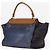 Céline Borsa 2 in 1 in pelle e suede blu navy e beige Trapeze - vista 3