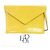 Autre Marque Epoi Präge-Leder-Clutch Gelb