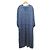 Autre Marque Langes Kleid aus Seidensatin mit Blumenmuster Drawer Blau Marineblau