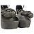 Sandali in suede con motivo floreale Louis Vuitton Marrone Blu navy - vista 6