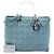 Dior Blu Grande Borsa in Denim Cannage con Manici in Acrilico Lady Dior Blu chiaro - vista 8