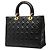 Dior Nero Grande Borsa in Agnello Cannage Lady Dior - vista 2