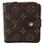Cartera Compacta con Cremallera Louis Vuitton en Lona Monogram Castaño