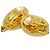 Orecchini a cerchio in metallo Chanel CC Oval Tag Drop D'oro - vista 2