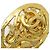 Orecchini a cerchio in metallo Chanel CC Oval Tag Drop D'oro - vista 3