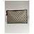 Clutch in pelle monogramma Gucci vintage grigio marrone - vista 2