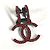 Orecchini in cristallo Coco Mark Swing di Chanel B17S con strass Nero Rosso