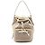 Borsa a mano in jacquard con logo Prada Bianco Beige
