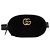 Belt bag in velluto matelassé GG Marmont nero di Gucci