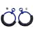 Orecchini Hermès Loop Grand PM in alluminio blu navy Nero  - vista 9