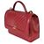 Timeless Bolsa de mão com aba em couro de bezerro vermelho Chanel - vista 3
