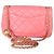 Timeless Bolsa retangular mini de couro de cordeiro matelassado rosa Chanel com pérolas Crush - vista 2