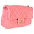Timeless Bolsa retangular mini de couro de cordeiro matelassado rosa Chanel com pérolas Crush - vista 4