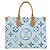 Borsa a Spalla Louis Vuitton On the Go MM Bianco Blu - vista 3