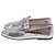 Mocassini perforati Tod's in pelle metallica Argento Metallico - vista 3