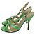 Sandali con cinturini Dolce & Gabbana in raso verde - vista 4