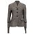 Chloé Plaid Single-Breasted Blazer with Pockets in Grey Wool