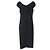 Autre Marque Padma Off-Shoulder Midi Kleid aus schwarzem Polyester von Emilia Wickstead