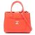 Executive Borsa Tote Piccola Neo Esecutiva in Pelle Chanel Arancione