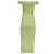Self portrait Abito midi arricciato off-shoulder in viscosa verde lime Self-Portrait - vista 4