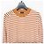 Autre Marque JOSEPH Ripstrick-Shirt mit Rand Braun Weiß Orange - Ansicht 3