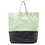 Céline Celine Grüner Bicolor Leder Vertikaler Cabas Tote Golden