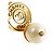 Orecchini a clip in perla finta dorata CC di Chanel D'oro - vista 8