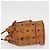 Bolso de hombro MCM Visetos de lona y cuero Castaño - vista 4