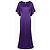 Vestido largo de satén violeta drapeado Paule Ka Púrpura