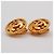 Chanel Vintage CC Bottone Rotondo Clip-On Metallo D'oro - vista 3