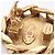 Chanel Vintage CC Round Clip-On Metal with Crystals D'oro - vista 7