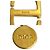 Colar Motivo CD Christian Dior Dourado Metálico - vista 3